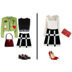 MARNI | Checkered black and white skirt